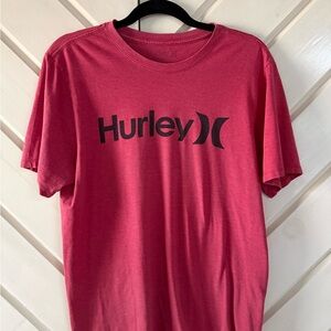Hurley Men's Pink Crewneck Logo T-Shirt